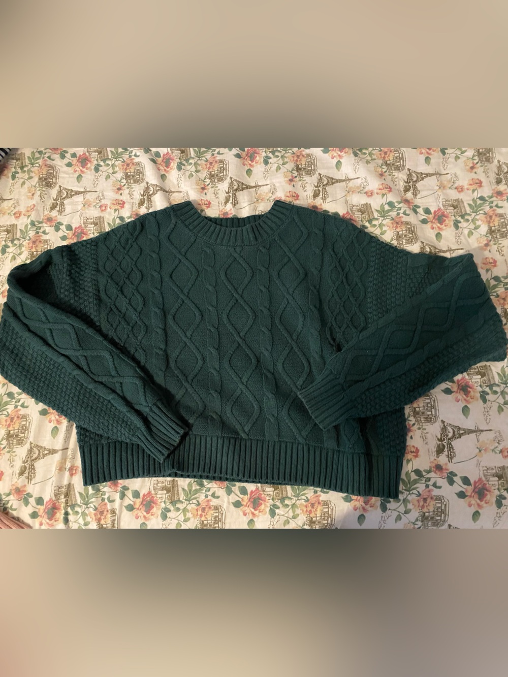 Hollister Green Cable Knit Sweater – Size XX-Small - Picture 2 of 2